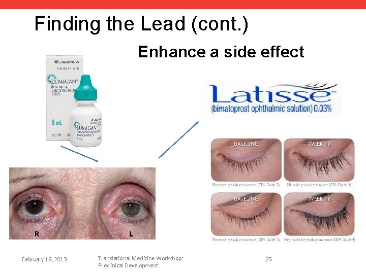 Finding the Lead (cont. ) Enhance a side effect February 19, 2013 Translational Medicine