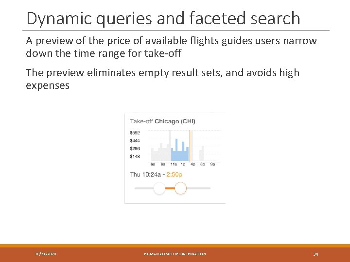 Dynamic queries and faceted search A preview of the price of available flights guides