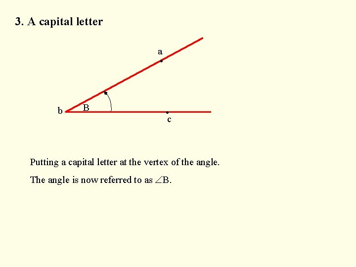 3. A capital letter . a b B . c Putting a capital letter