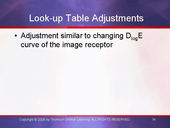 Look-up Table Adjustments • Adjustment similar to changing Dlog. E curve of the image Look-up Table Adjustments • Adjustment similar to changing Dlog. E curve of the image