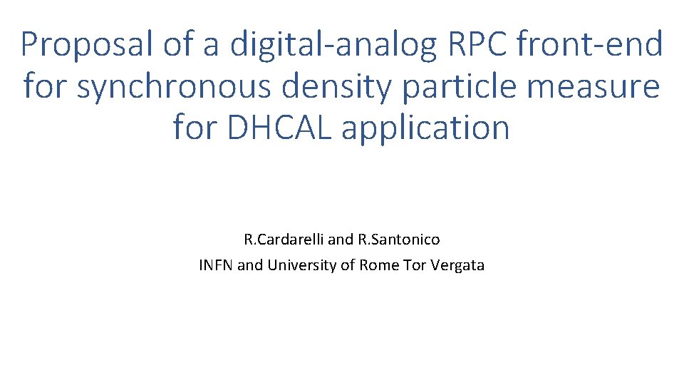Proposal of a digital-analog RPC front-end for synchronous density particle measure for DHCAL application