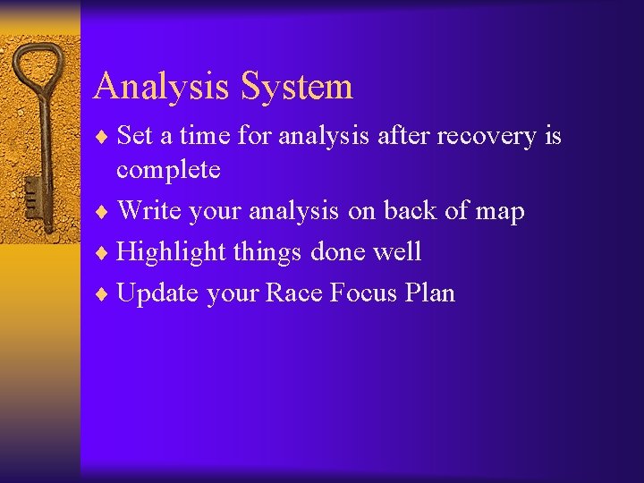 Analysis System ¨ Set a time for analysis after recovery is complete ¨ Write Analysis System ¨ Set a time for analysis after recovery is complete ¨ Write