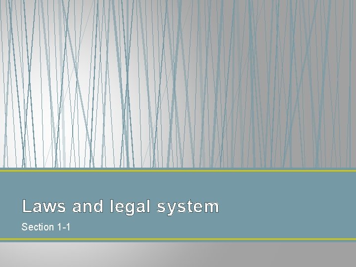 Laws and legal system Section 1 -1 