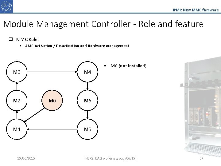 IPMI: New MMC firmware Module Management Controller - Role and feature q MMC Role: