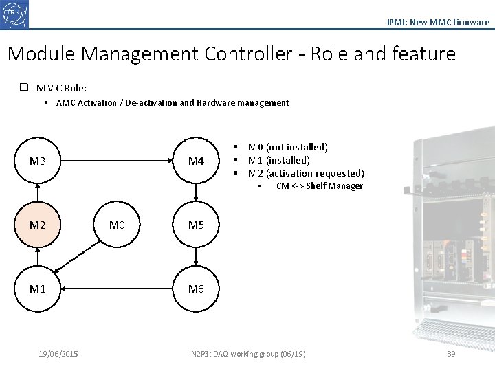 IPMI: New MMC firmware Module Management Controller - Role and feature q MMC Role: