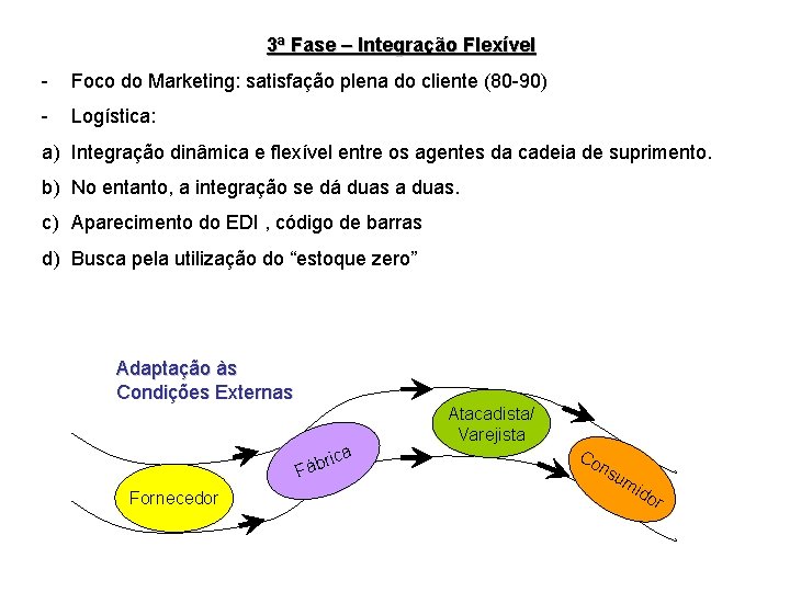 3ª Fase – Integração Flexível - Foco do Marketing: satisfação plena do cliente (80