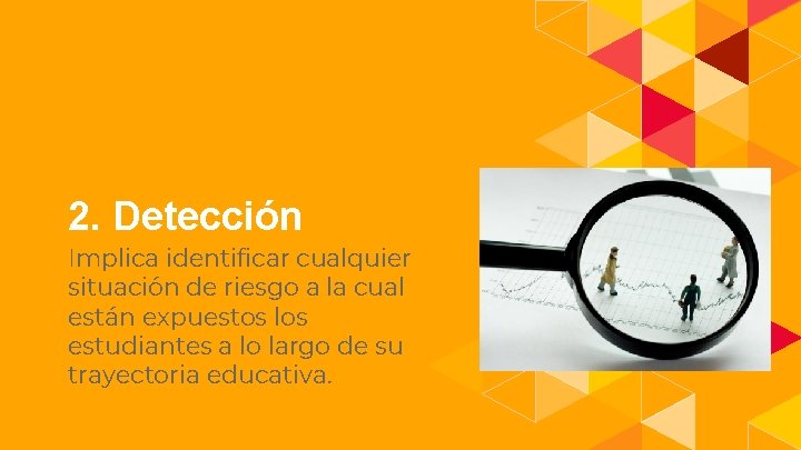 1. 2. Detección Implica identificar cualquier situación de riesgo a la cual están expuestos