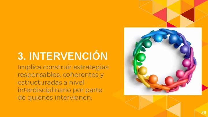 3. INTERVENCIÓN Implica construir estrategias responsables, coherentes y estructuradas a nivel interdisciplinario por parte