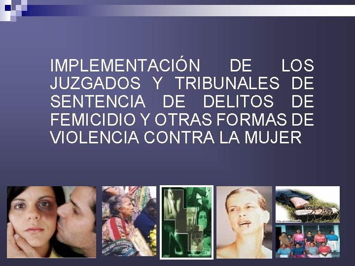 IMPLEMENTACIÓN DE LOS JUZGADOS Y TRIBUNALES DE SENTENCIA DE DELITOS DE FEMICIDIO Y OTRAS