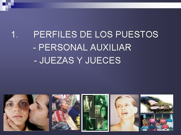 1. PERFILES DE LOS PUESTOS - PERSONAL AUXILIAR - JUEZAS Y JUECES 33 