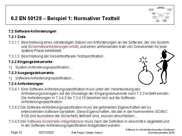 6. 2 EN 50128 – Beispiel 1: Normativer Textteil 7. 2 Software-Anforderungen 7. 2.