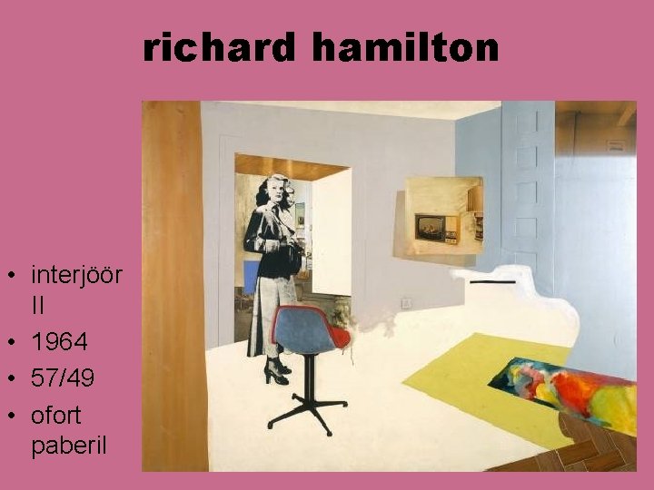 richard hamilton • interjöör II • 1964 • 57/49 • ofort paberil richard hamilton • interjöör II • 1964 • 57/49 • ofort paberil