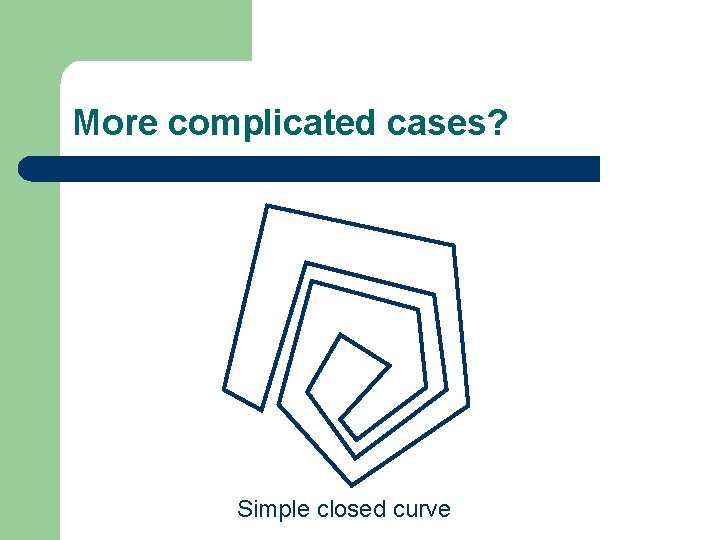 More complicated cases? Simple closed curve 