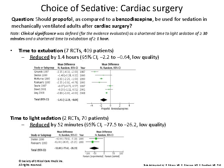 Choice of Sedative: Cardiac surgery Question: Should propofol, as compared to a benzodiazepine, be
