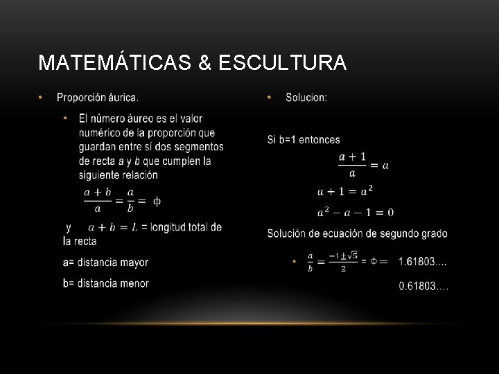 MATEMÁTICAS & ESCULTURA • • 