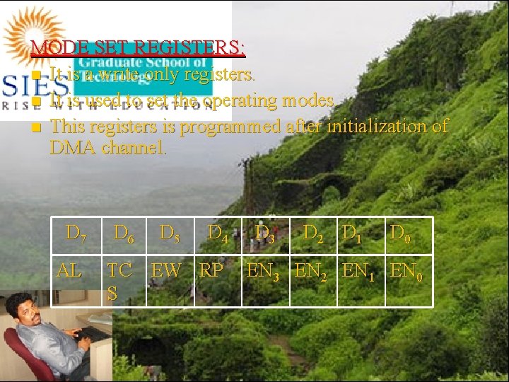 MODE SET REGISTERS: n It is a write only registers. n It is used