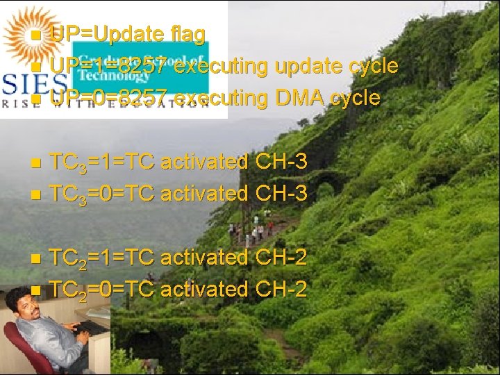 UP=Update flag n UP=1=8257 executing update cycle n UP=0=8257 executing DMA cycle n TC