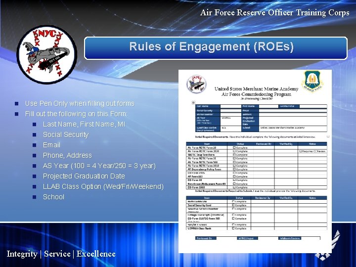 Air Force Reserve Officer Training Corps Rules of Engagement (ROEs) Use Pen Only when