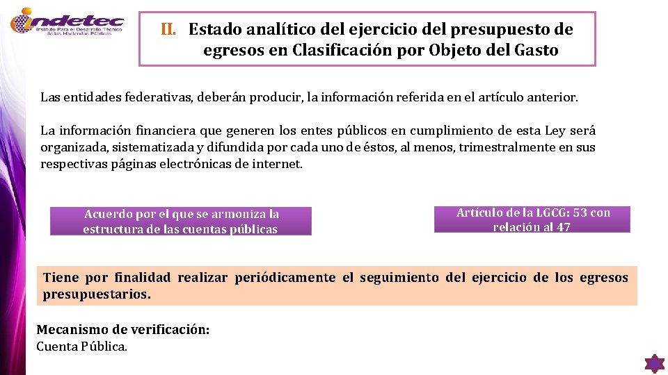 II. Estado analítico del ejercicio del presupuesto de egresos en Clasificación por Objeto del