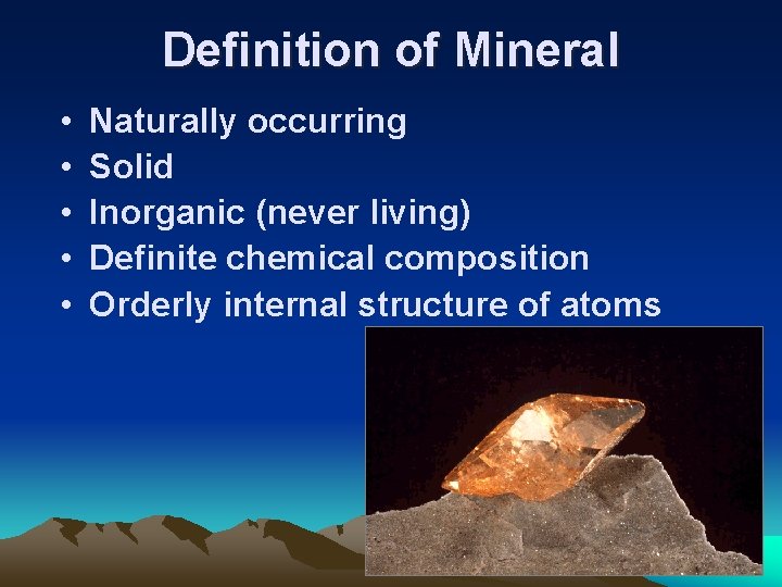 Building a House Out of Minerals A roof