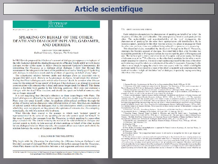 Article scientifique 