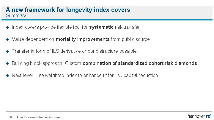 A new framework for longevity index covers Summary Index covers provide flexible tool for