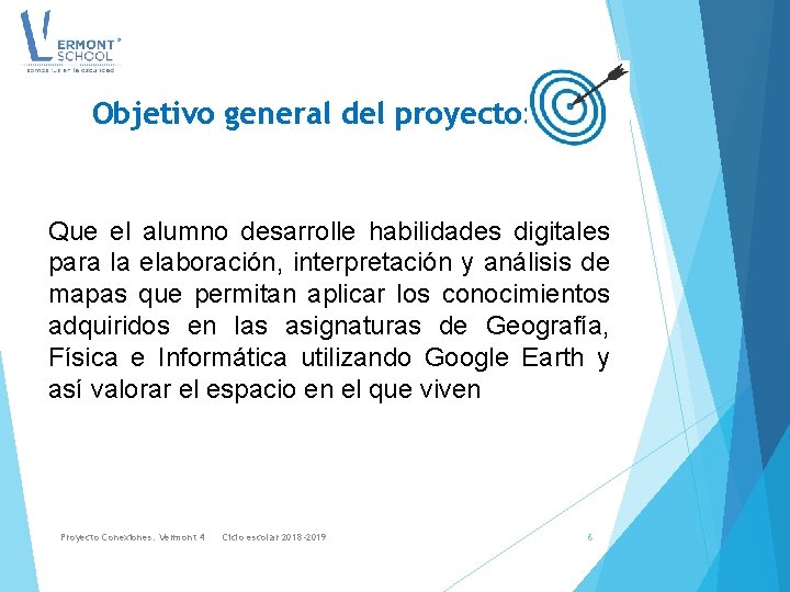 Objetivo general del proyecto: Que el alumno desarrolle habilidades digitales para la elaboración, interpretación