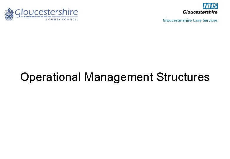 Operational Management Structures 