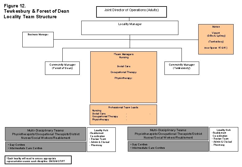 Figure 12. Tewkesbury & Forest of Dean Locality Team Structure Joint Director of Operations