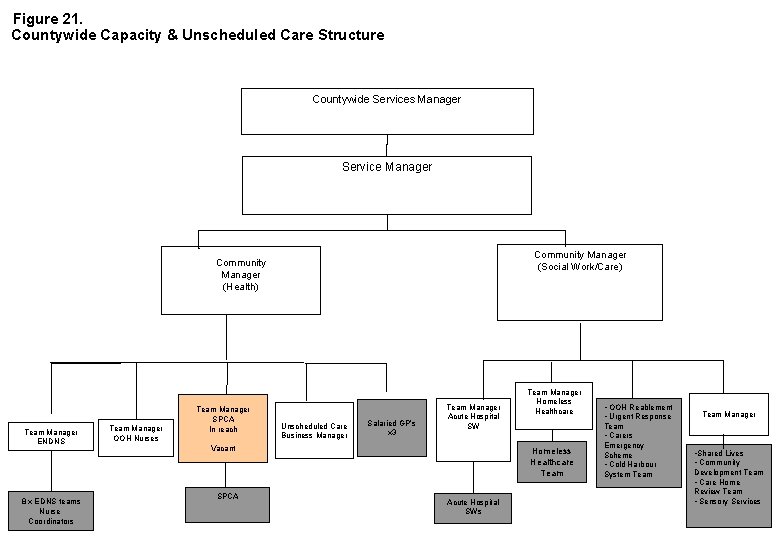 Figure 21. Countywide Capacity & Unscheduled Care Structure Countywide Services Manager Service Manager Community