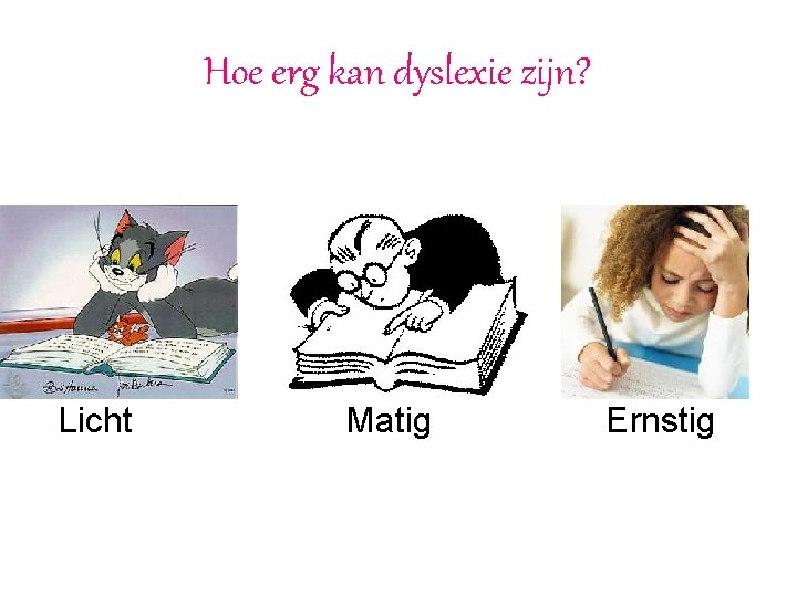 Hoe erg kan dyslexie zijn? Licht Matig Ernstig 