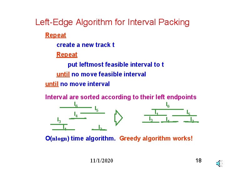 Left-Edge Algorithm for Interval Packing Repeat create a new track t Repeat put leftmost