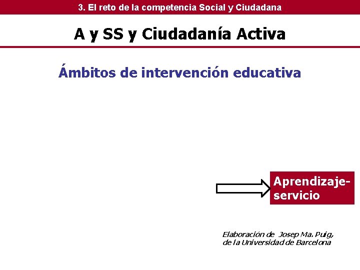 3. El reto de la competencia Social y Ciudadana A y SS y Ciudadanía 3. El reto de la competencia Social y Ciudadana A y SS y Ciudadanía