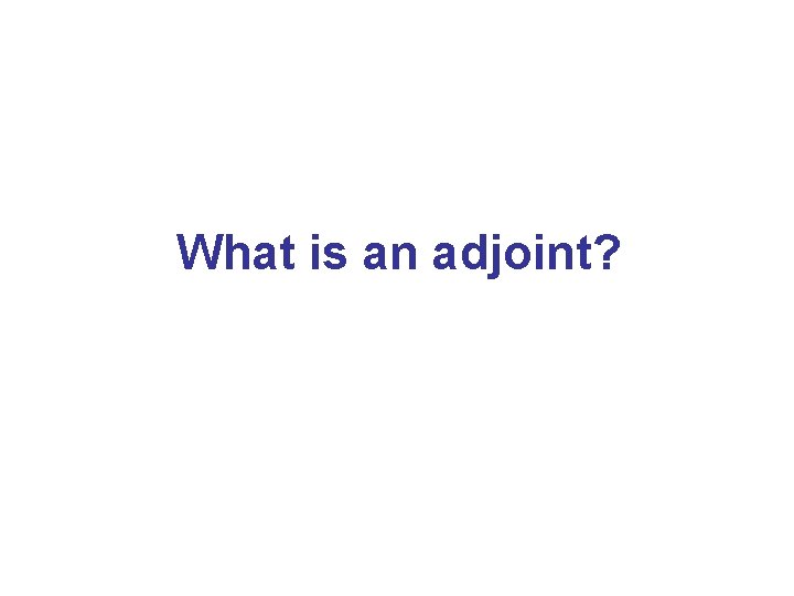 What is an adjoint? 