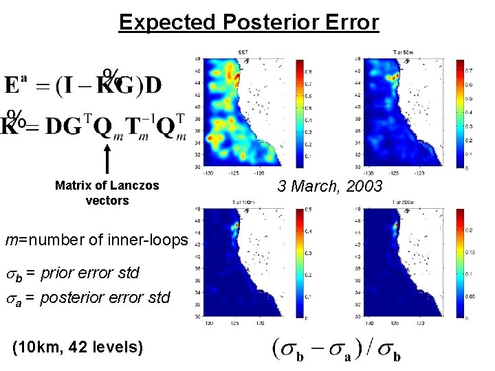 Expected Posterior Error Matrix of Lanczos vectors m=number of inner-loops sb = prior error