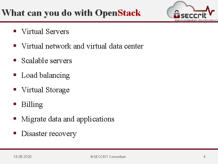 What can you do with Open. Stack § Virtual Servers § Virtual network and