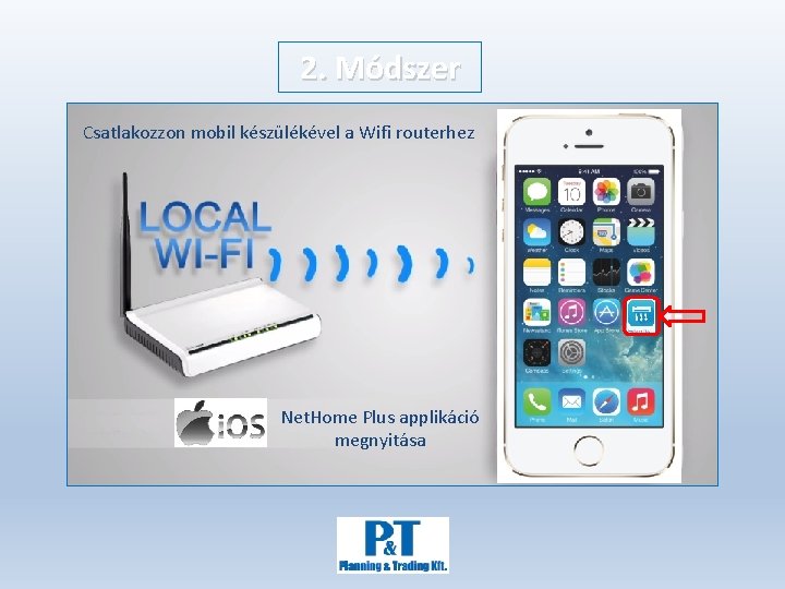 2. Módszer Csatlakozzon mobil készülékével a Wifi routerhez Net. Home Plus applikáció megnyitása 