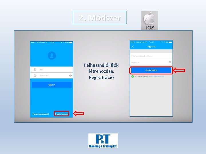 2. Módszer Felhasználói fiók létrehozása, Regisztráció 