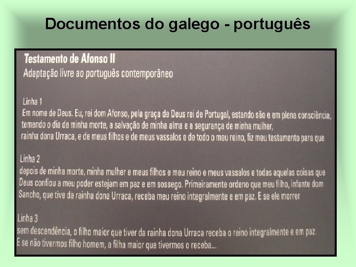 Documentos do galego - português 