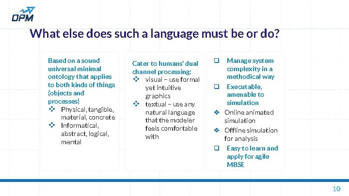 What else does such a language must be or do? Based on a sound