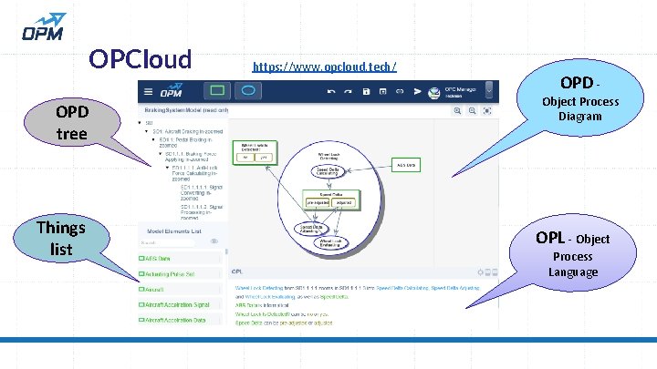 OPCloud OPD tree Things list https: //www. opcloud. tech/ OPD - Object Process Diagram