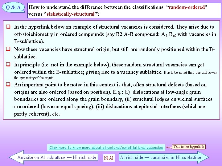 Q&A How to understand the difference between the classifications: “random-ordered” versus “statistically-structural”? q In