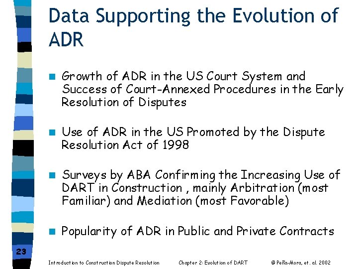 Data Supporting the Evolution of ADR n Growth of ADR in the US Court