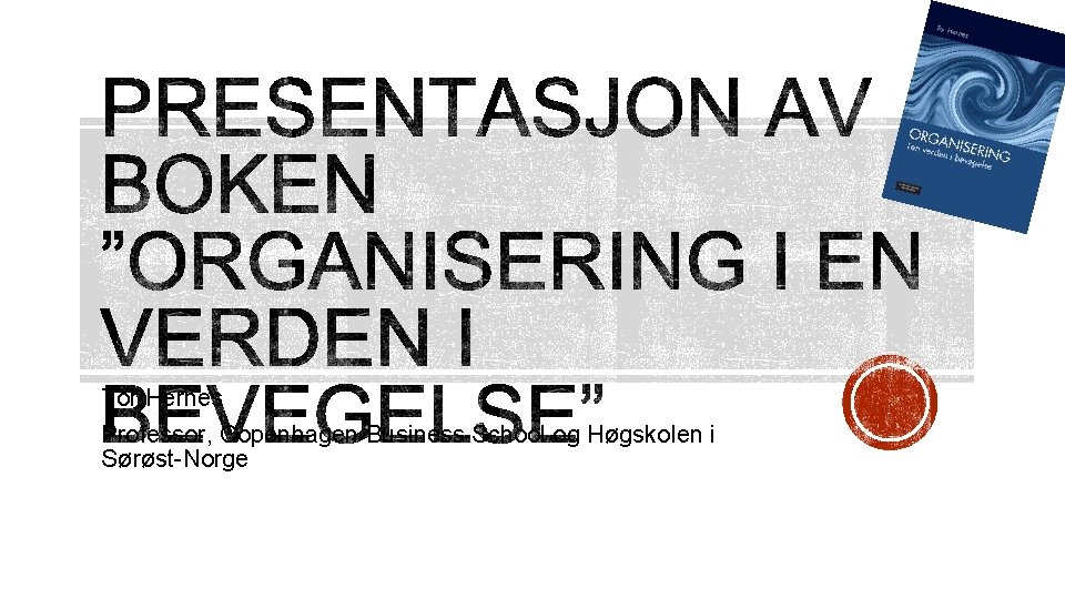 Tor Hernes Professor, Copenhagen Business School og Høgskolen i Sørøst-Norge 
