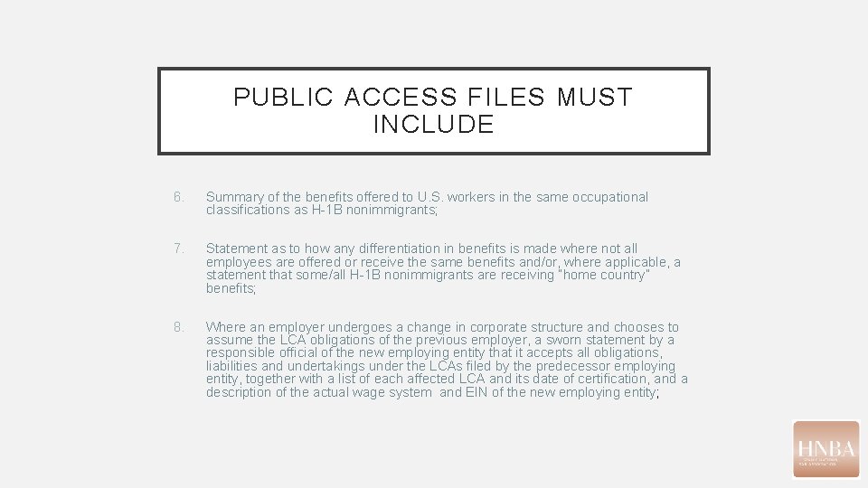 PUBLIC ACCESS FILES MUST INCLUDE 6. Summary of the benefits offered to U. S. PUBLIC ACCESS FILES MUST INCLUDE 6. Summary of the benefits offered to U. S.