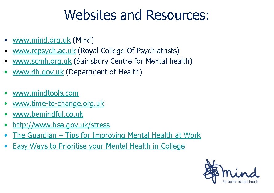 STRESS AWARENESS AND MENTAL WELLBEING AT WORK British