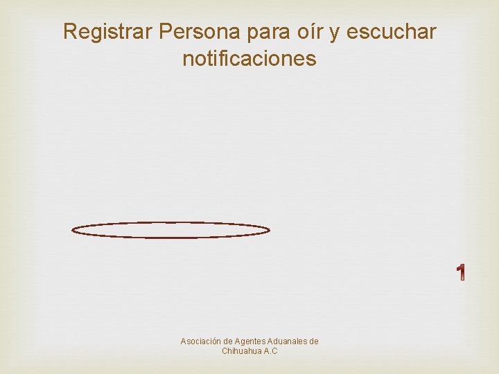 Registrar Persona para oír y escuchar notificaciones Asociación de Agentes Aduanales de Chihuahua A.