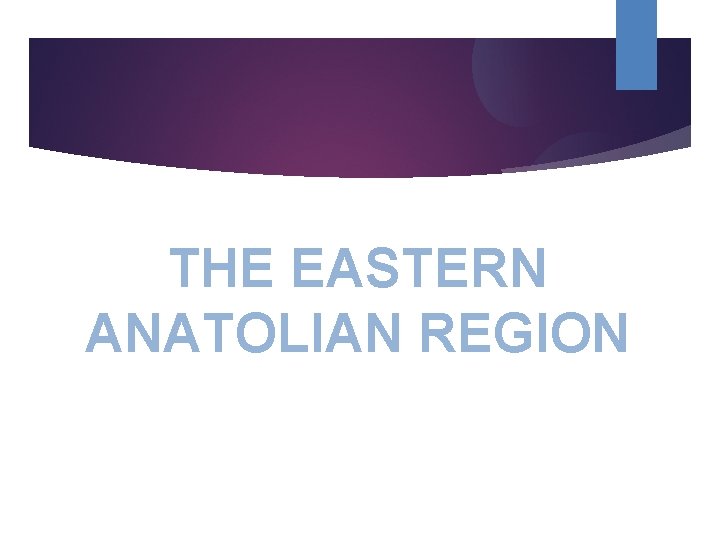 THE EASTERN ANATOLIAN REGION 