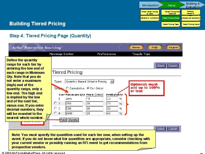 Introduction When Tiered Pricing is used Benefits & Limitations Building Tiered Pricing Step 4: