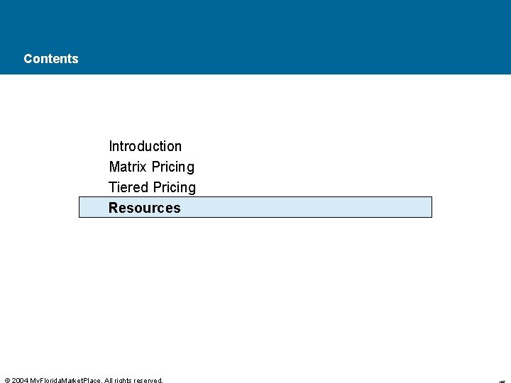 Contents Introduction Matrix Pricing Tiered Pricing Resources 